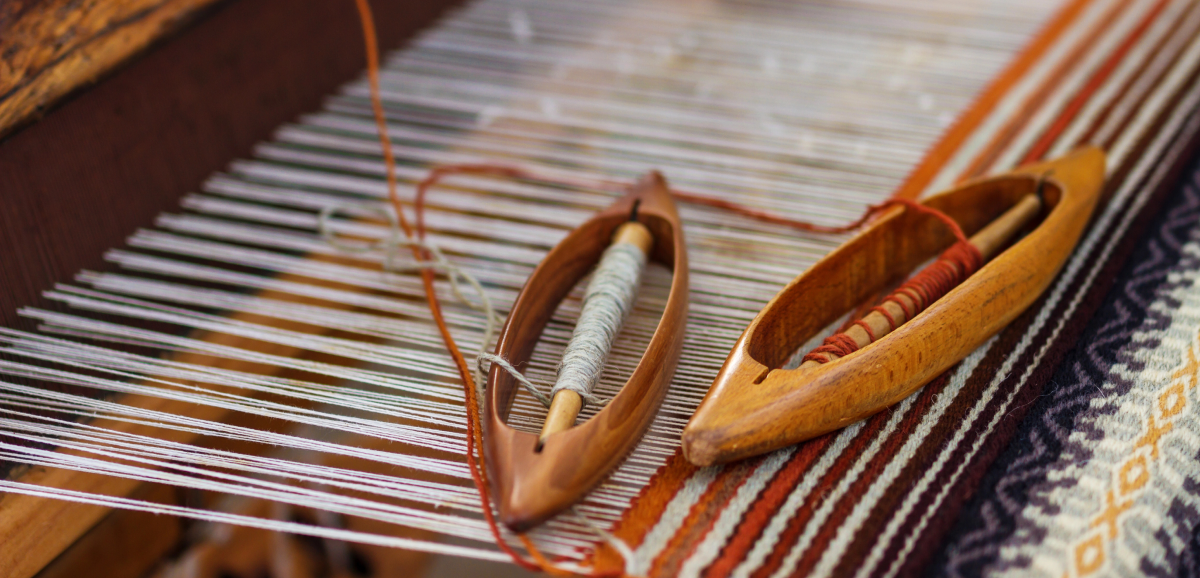 spools in a textile manufacturing